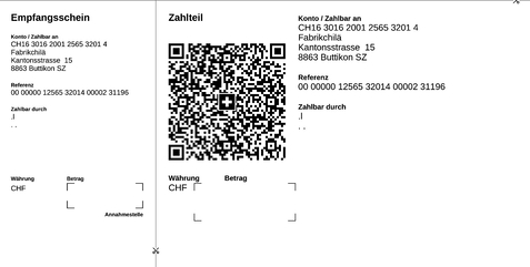 Einzahlungsschein Fabrikchilä